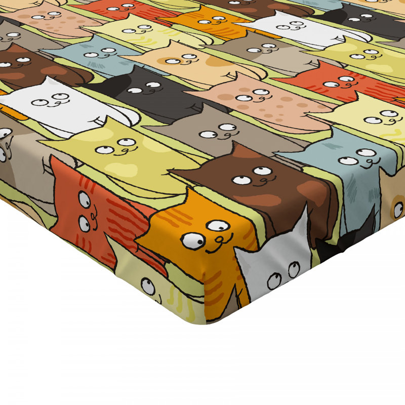 East Urban Home Cats Fitted Sheet Wayfair